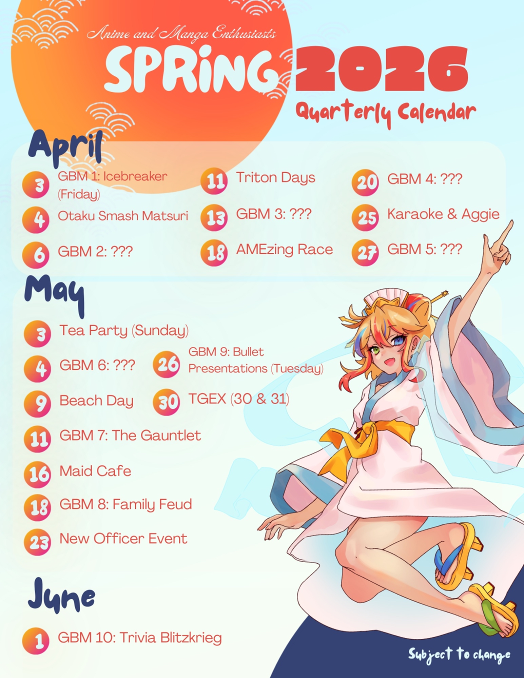 quarterly calendar